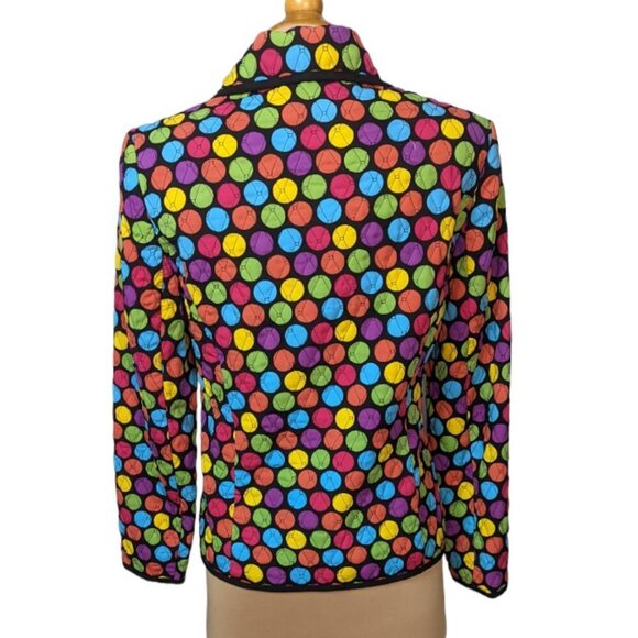 RQT Lightweight Quilted Zip Up Long Sleeve Jacket Black with Multi Color Size S - Picture 11 of 14